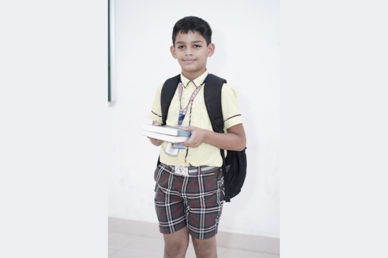 KR Public School student wearing the updated uniform